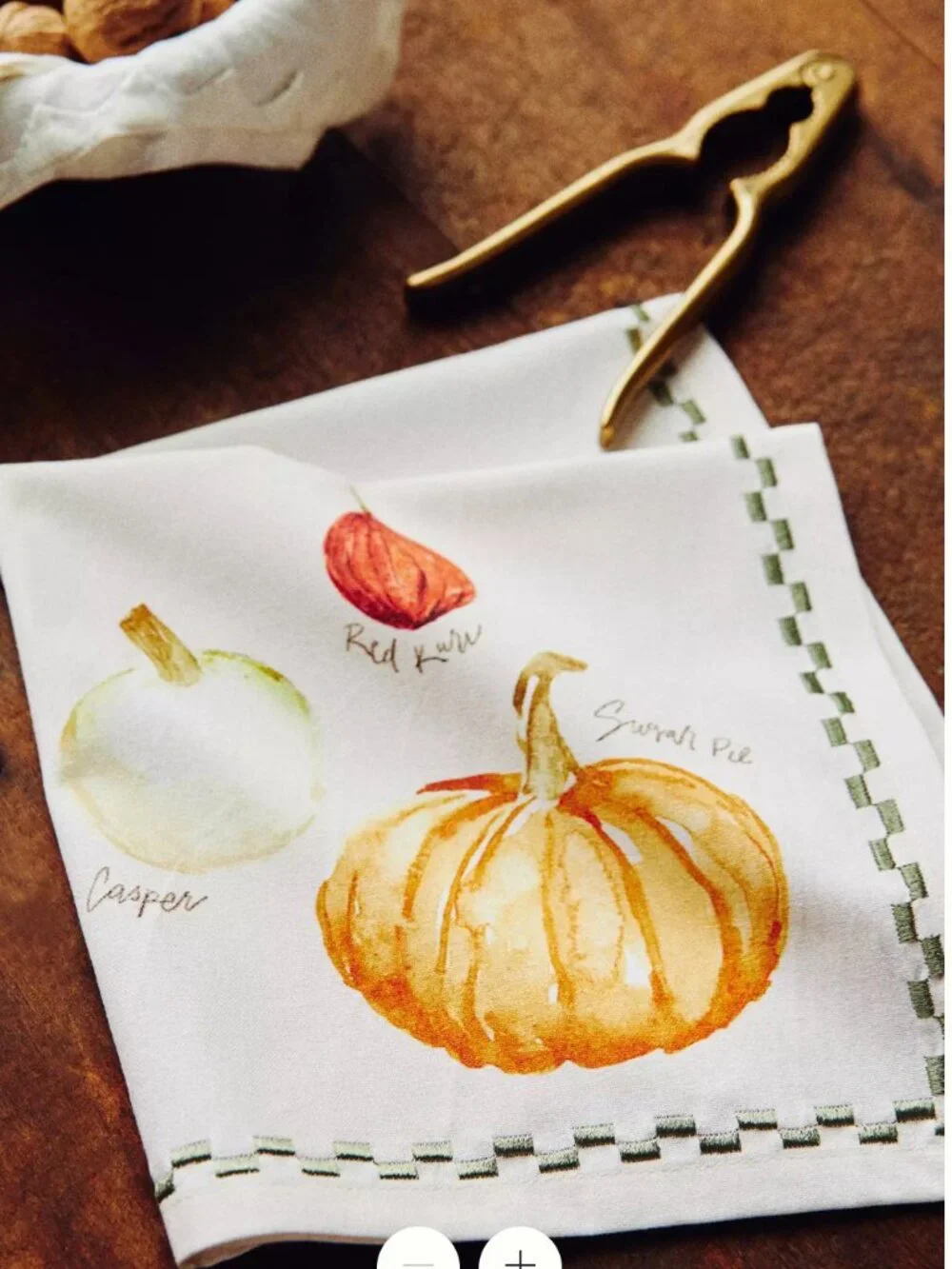 Anthropologie Types Of Pumpkins Squash Set/Napkins NWT